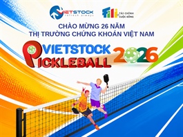 Mời tham gia giải “Vietstock Pickleball 2026” chào mừng 26 năm thị trường chứng khoán Việt Nam